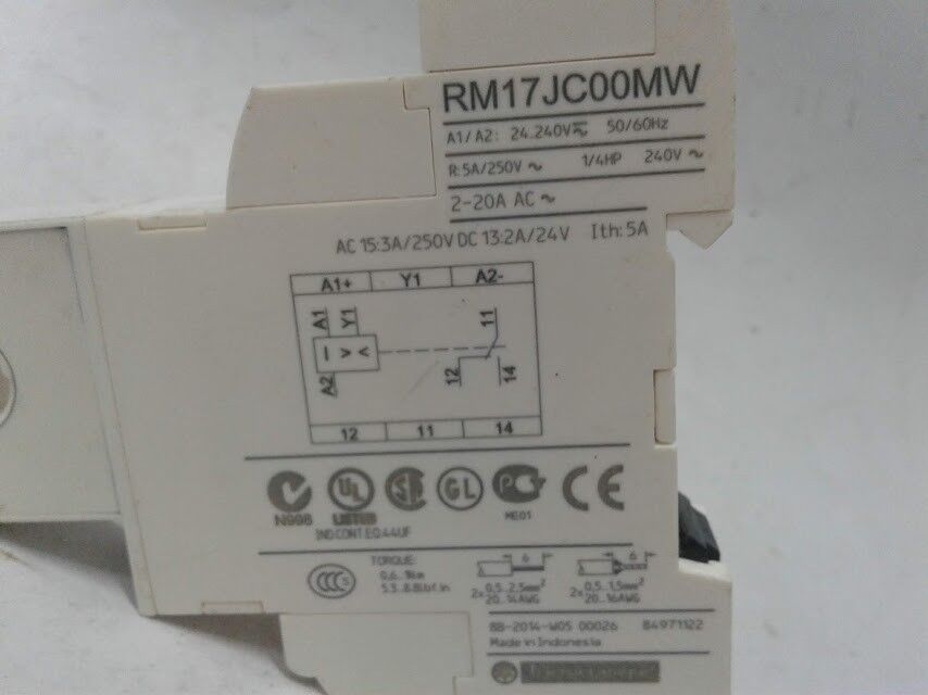 Telemecanique RM17JC00MW Current Control Relay RM17-J Range 2-20 A - Image 3