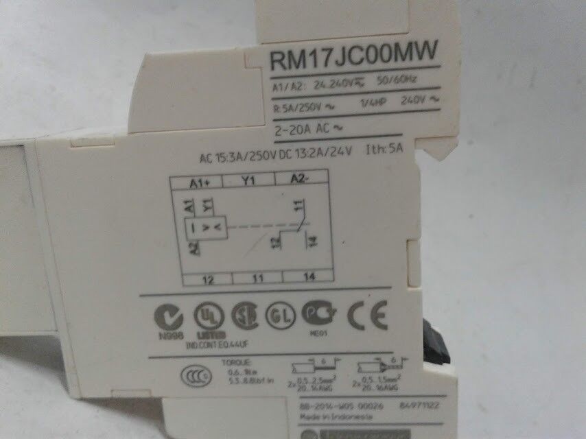 Telemecanique RM17JC00MW Current Control Relay RM17-J Range 2-20 A - Image 2