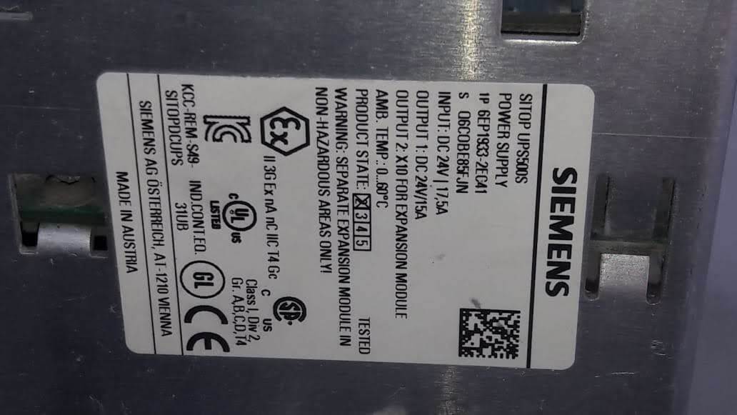 Siemens Sitop UPS500S 6EP1933-2EC41 Q6C0 DC 24V/15A Power Supply 6EP19332EC41 - Image 6