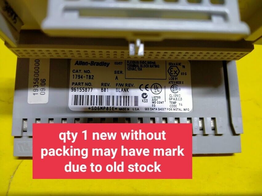 Allen-Bradley 1797-TB2 P/N 96155877 Ser. A Rev. B01 Terminal Base New - Image 6