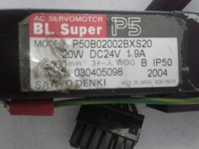 Sanyo Denki P50B02002BXS20 BL Super P5 AC Servo Motor 20W 24VDC 1.9A