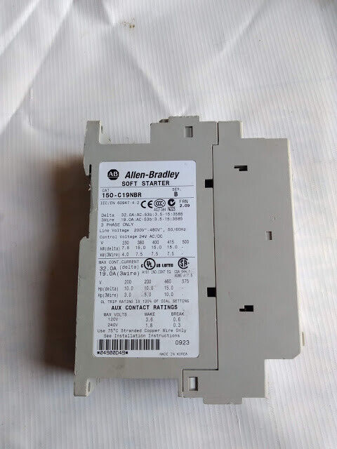 Allen-Bradley 150-C19NBR Ser B FRN 2.09 200-480V SMC-3 Soft Starter 150C19NBR - Image 3
