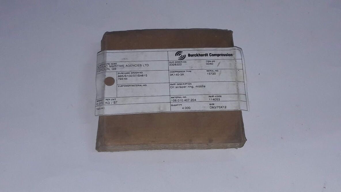 Burckhardt Compression 3K140-3A Oil Scraper ring, lower 106.010.407.204 Part cod - Image 2