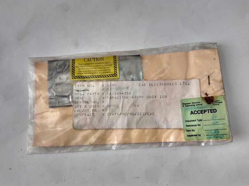 CK05BX471K Capacitor 470PF 200V 10% CK05BX471K CAE Electronics LTD New - Image 2