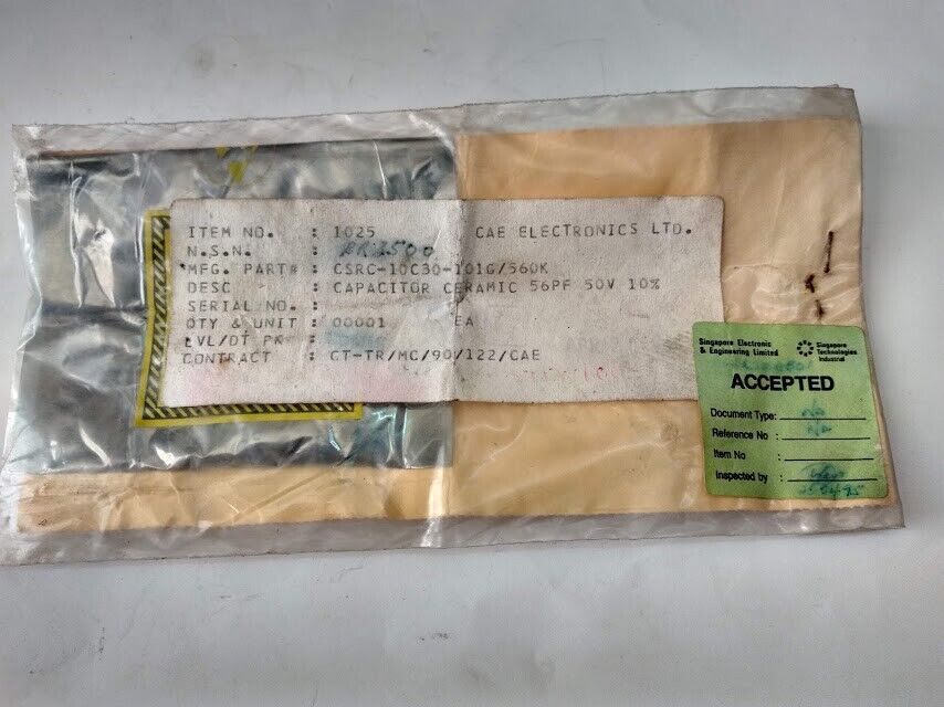 CSRC-10C30-101G/560K Capacitor Ceramic 56PP 50V 10% CAE Electronics LTD New - Image 2
