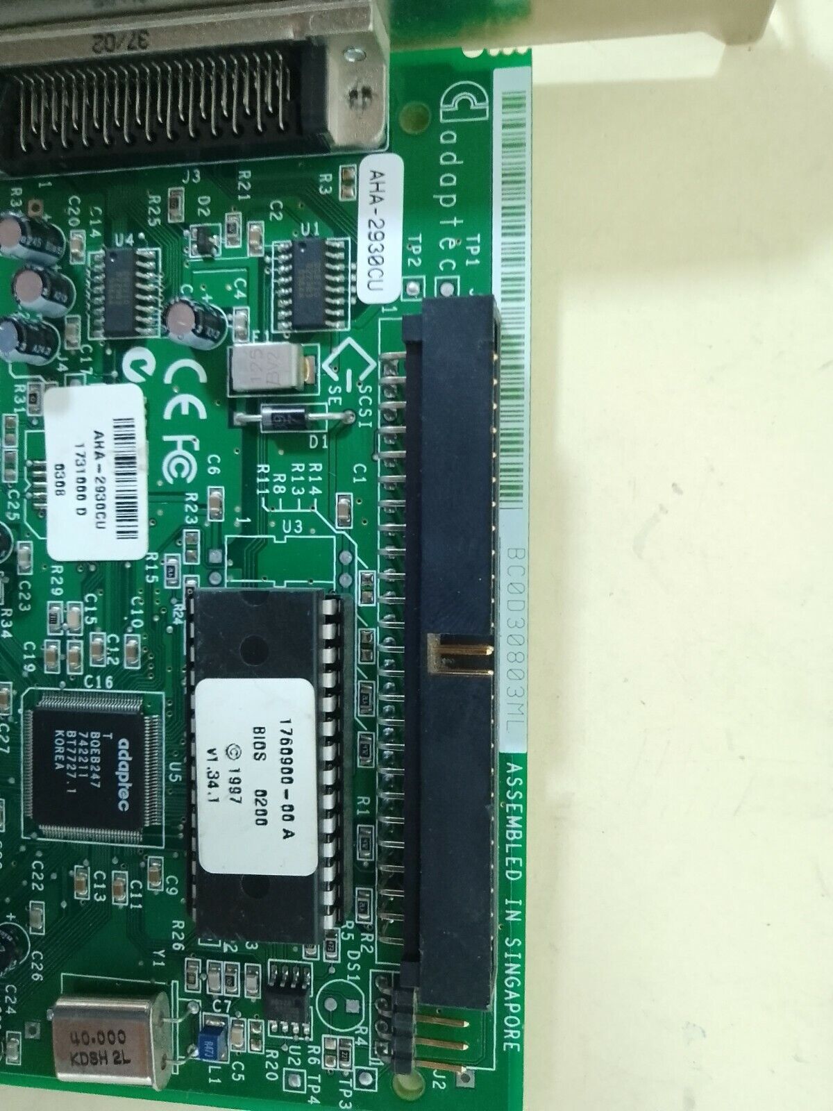 Adaptec AHA-2930CU PCI SCSI And RAID Controller Pcb Assy. 1686806-05 - Image 9