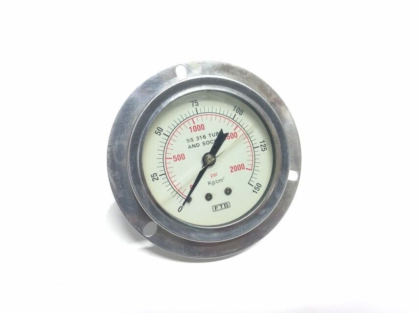 FTB SS 316 Tube & Socket Psi Pressure Gauge - Image 6