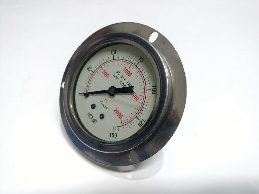 FTB SS 316 Tube & Socket Psi Pressure Gauge - Image 5