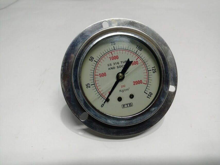 FTB SS 316 Tube & Socket Psi Pressure Gauge - Image 2