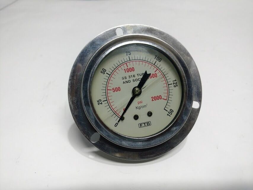 FTB SS 316 Tube & Socket Psi Pressure Gauge