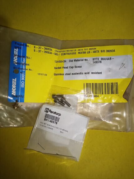131455434 Socket Head Cap Screw Austenitic acid resistant Andritz Cetrifute M370