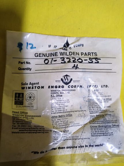 01-3220-55 Glyd-Ring Wilden Pump & Engineering Co. PTFE Pump genuine part