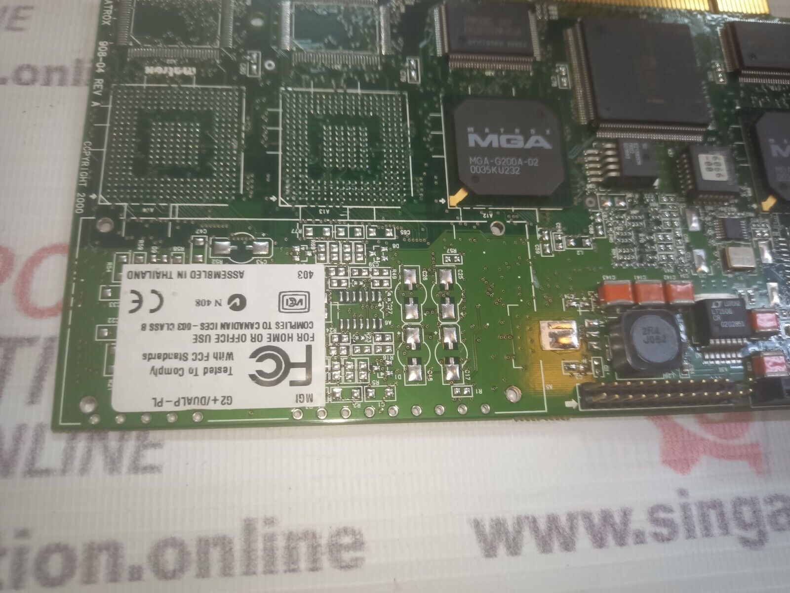 Matrox 908-04 Rev. A PCI VGA MGI G2+/DualP-PL Matrox Graphics Millennium G200 - Image 4