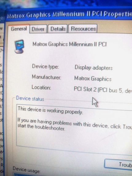 Matrox 708-01 Rev. A MGI MIL2P8DELL2 Matrox Graphics Millennium II PCI VGA 8MB