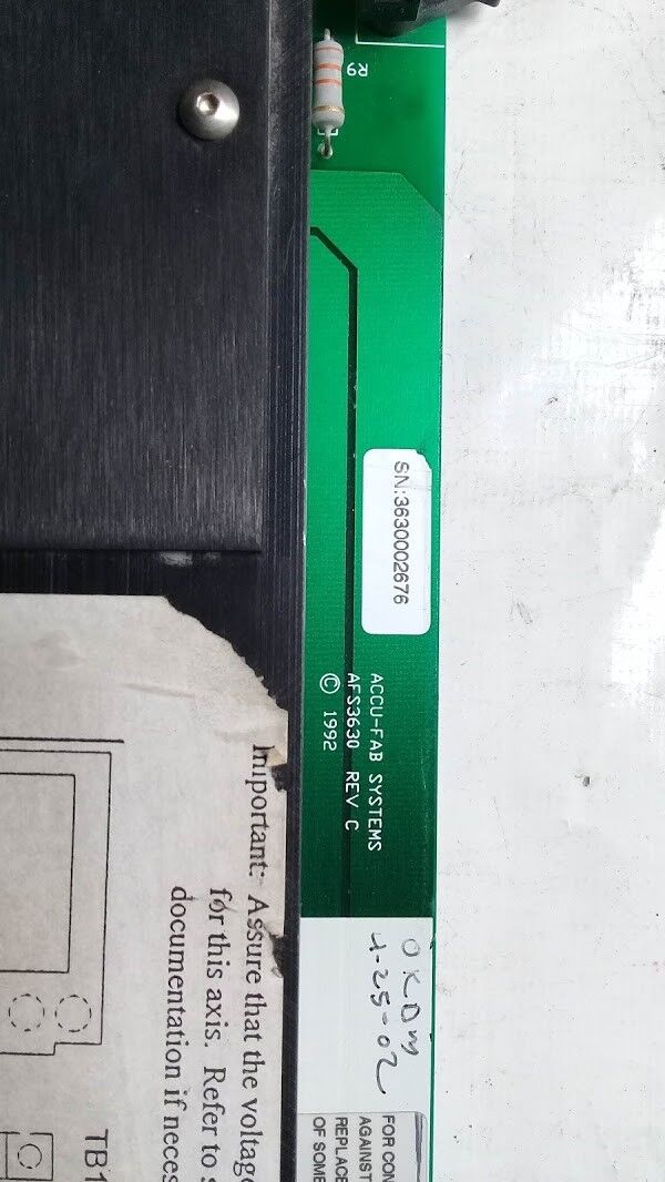 Accu-Fab System Afs3630 Rev C B30A8G-Afb Motor Driver Control Board - Image 6