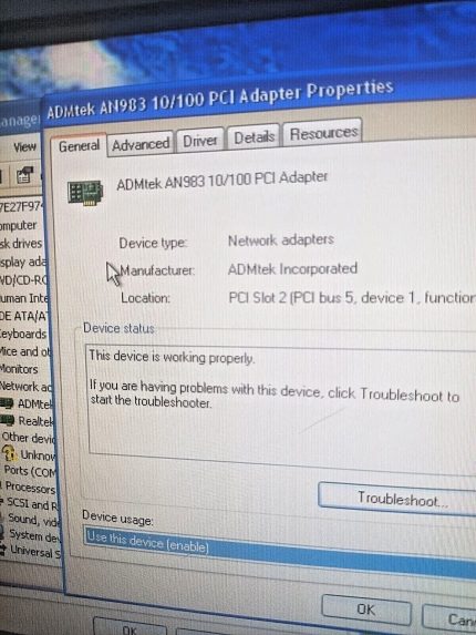 Asound Internal Nway switch AL500P Ver 1.0 ADMtek AN983 4 port pci ethernet