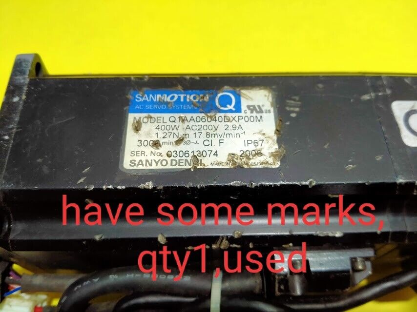 Sanyo Denki Q1AA06040DXP34M Rev.0 400W AC200V 2.9A SANMotion Q AC Servo Motor - Image 2
