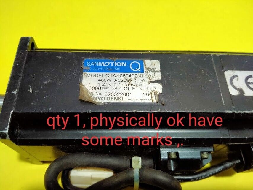 Sanyo Denki Q1AA06040DXP00M 400W AC200V 2.9A SANMotion Q AC Servo Motor - Image 7