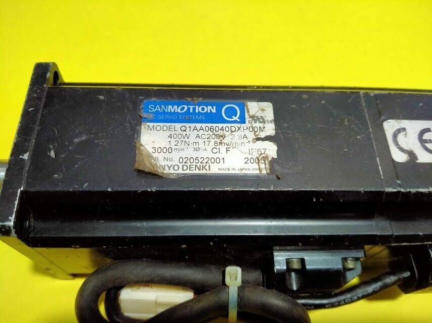 Sanyo Denki Q1AA06040DXP00M 400W AC200V 2.9A SANMotion Q AC Servo Motor - Image 3
