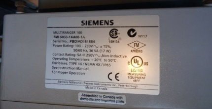 Siemens Multirange 100 7ML5033-1AA00-1A Ultrasonic Controller 7ML50331AA00-1A
