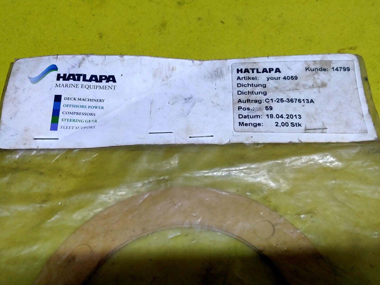 Hatlapa C1-25-367613A seal washer Pack of 2 pieces - Image 2