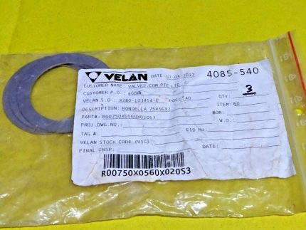 VELAN 4085-540 RONDELLA R00750X0560X020S3 Pack of 3 piece