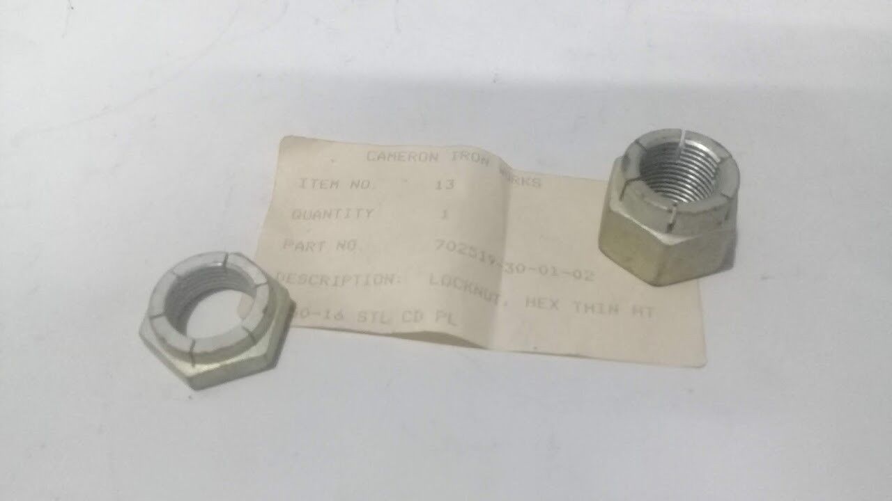 Cameron International Corporation 702519-30-01-02 Locknut Hex Thin HT 750-16 STL