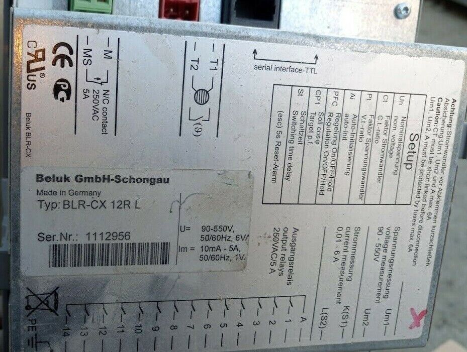 Beluk GmbH Schongau BLR-CX 12R L Beluk BLR-CX12RL Power Factor Regulator - Image 2