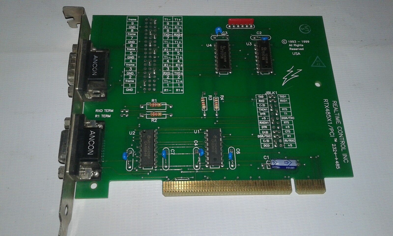 RTX485X1/PCI Realtime Control Inc 232-485 PCI Serial Board 11316 Rev D