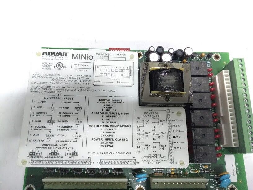 Novar Controls P/N 5700952 301155020 Rev 0 MINio INPUT/OUTPUT Module 24VAC New - Image 8