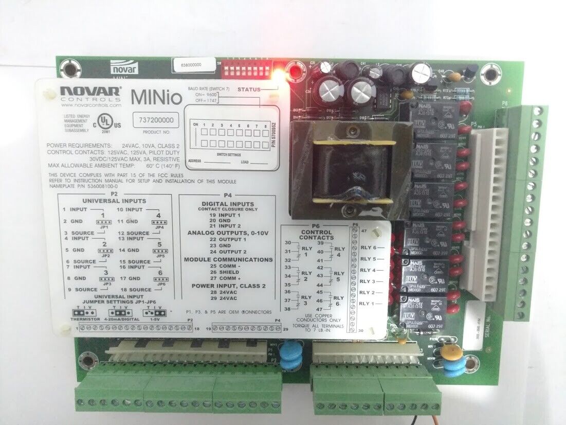 Novar Controls P/N 5700952 301155020 Rev 0 MINio INPUT/OUTPUT Module 24VAC New - Image 3