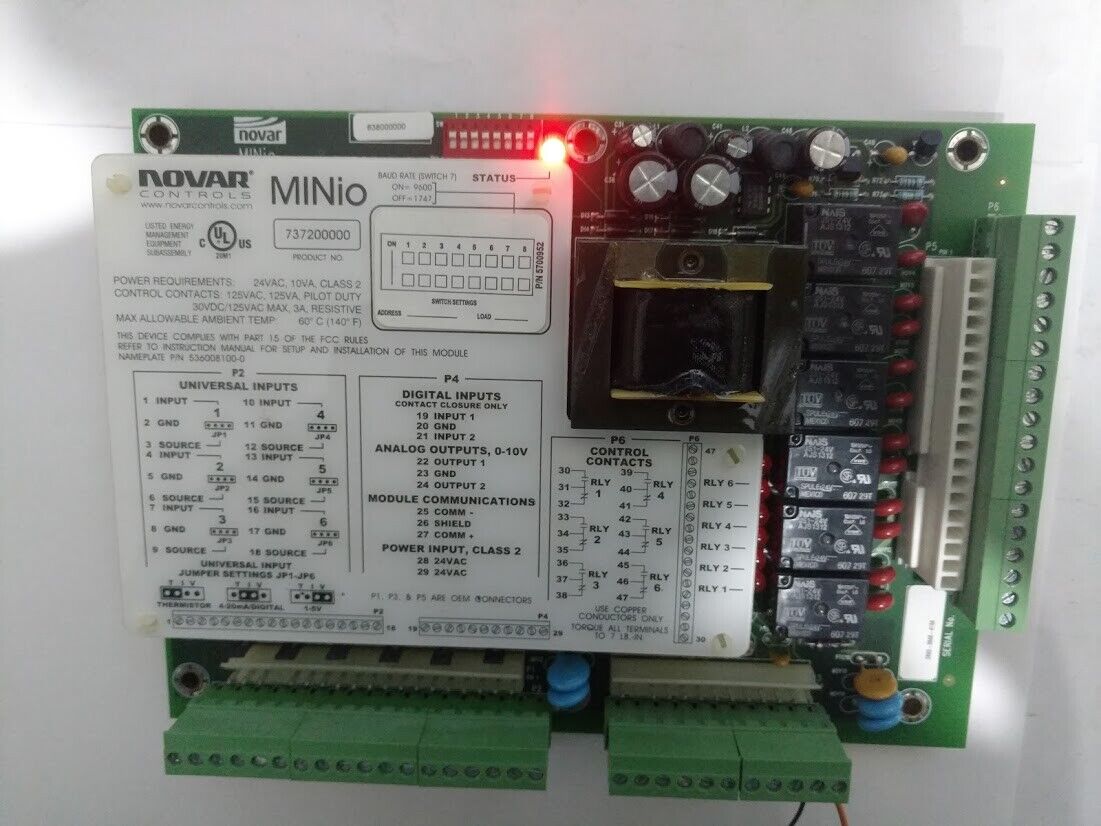 Novar Controls P/N 5700952 301155020 Rev 0 MINio INPUT/OUTPUT Module 24VAC New