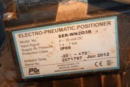 Electro-Pneumatic Positioner SER-WN203R smart valve positioner SERWN203R