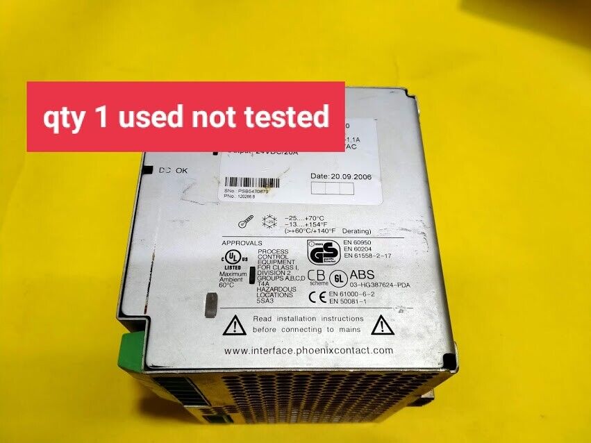 Phoenix Contact QUINT-PS-3X400-500AC/24DC/20 P/N 120266.8 Power Supply - Image 7