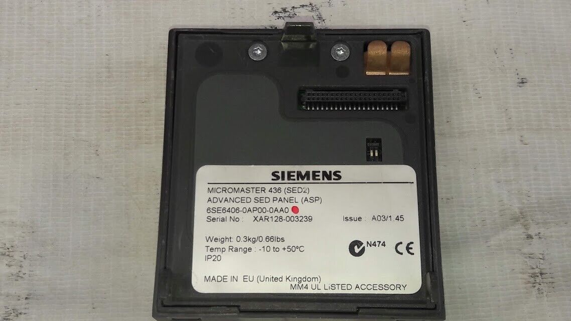 Siemens 6SE6406-0AP00-0AA0 Micromaster 436 Sed2 Advanced SED Panel 6SE64060AP000 - Image 3