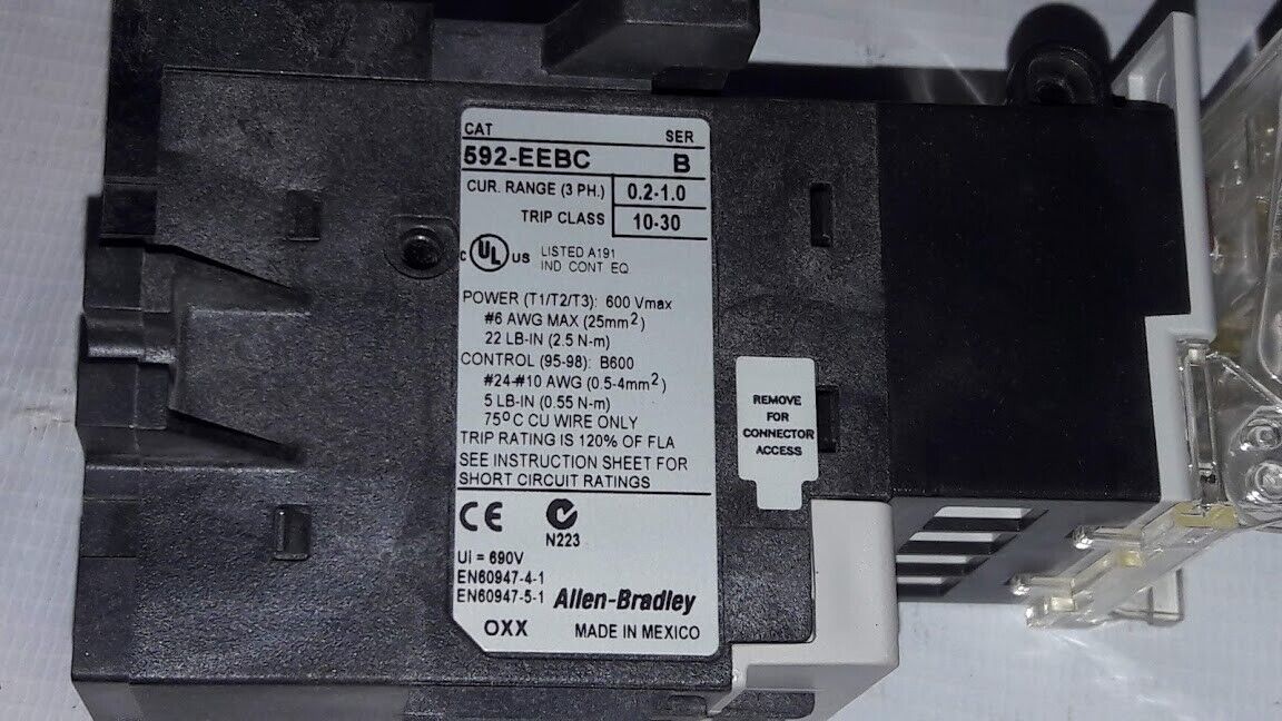 Allen-Bradley Bulletin 592-EEBC Ser B Overload Relay With 40751-480-02 MTG - Image 3