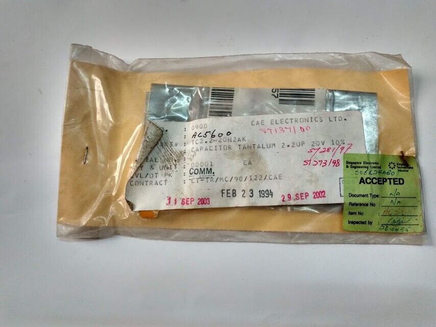 CAE Electronics LTD TC2.2-20N2AK Capacitor Tantalum 2.2UF 20V 10% TC2220N2AK New - Image 2