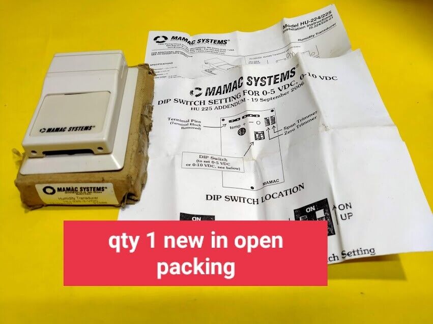 Mamac Systems HU-225-3-VDC Humidity Transducer HU2253VDC New - Image 6
