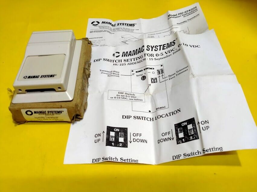 Mamac Systems HU-225-3-VDC Humidity Transducer HU2253VDC New