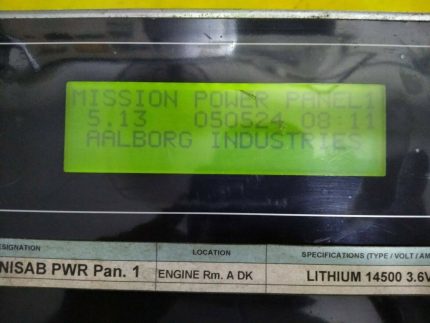 Mission power panel Sabroe unisab II 1606-002 5.13 050524 Aalborg industries