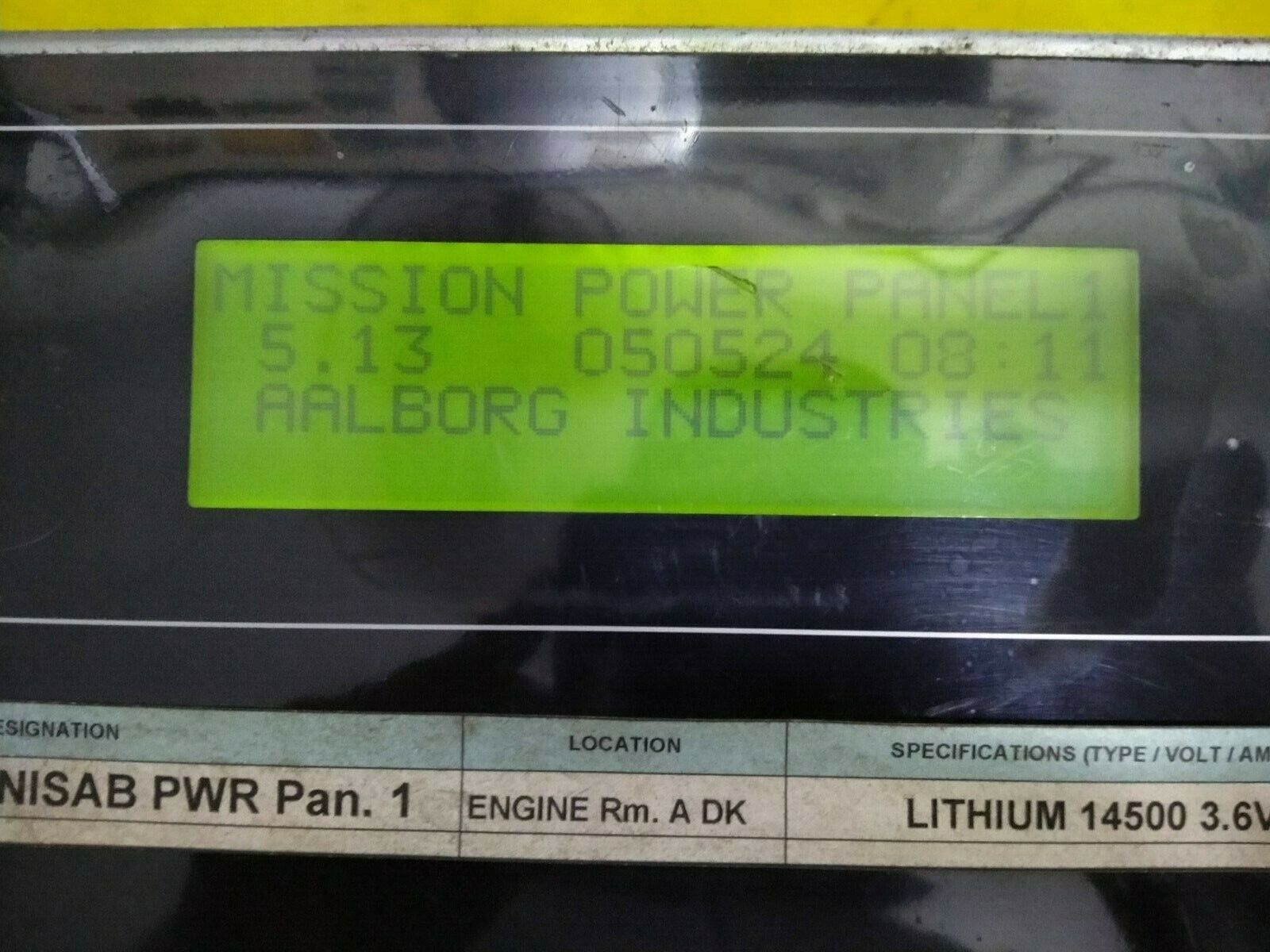 Mission power panel Sabroe unisab II 1606-002 5.13 050524 Aalborg industries