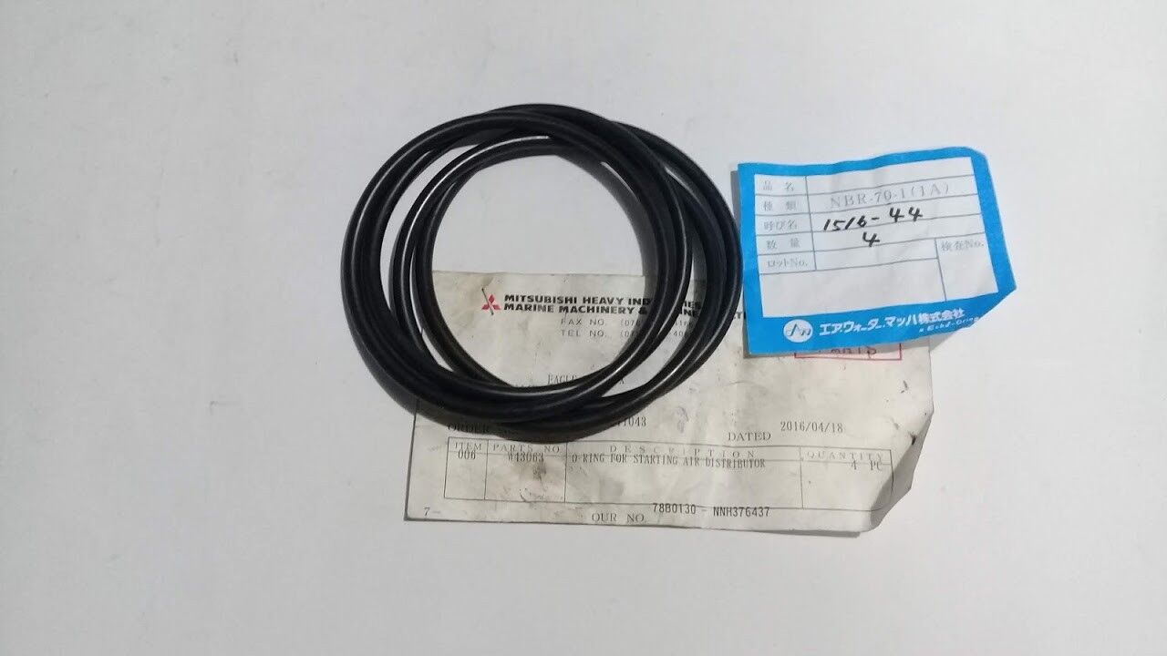 Mitsubishi Heavy Industries Ltd NBR-70-1 P/n W43063 O-Ring 4pcs For Starting Air - Image 2