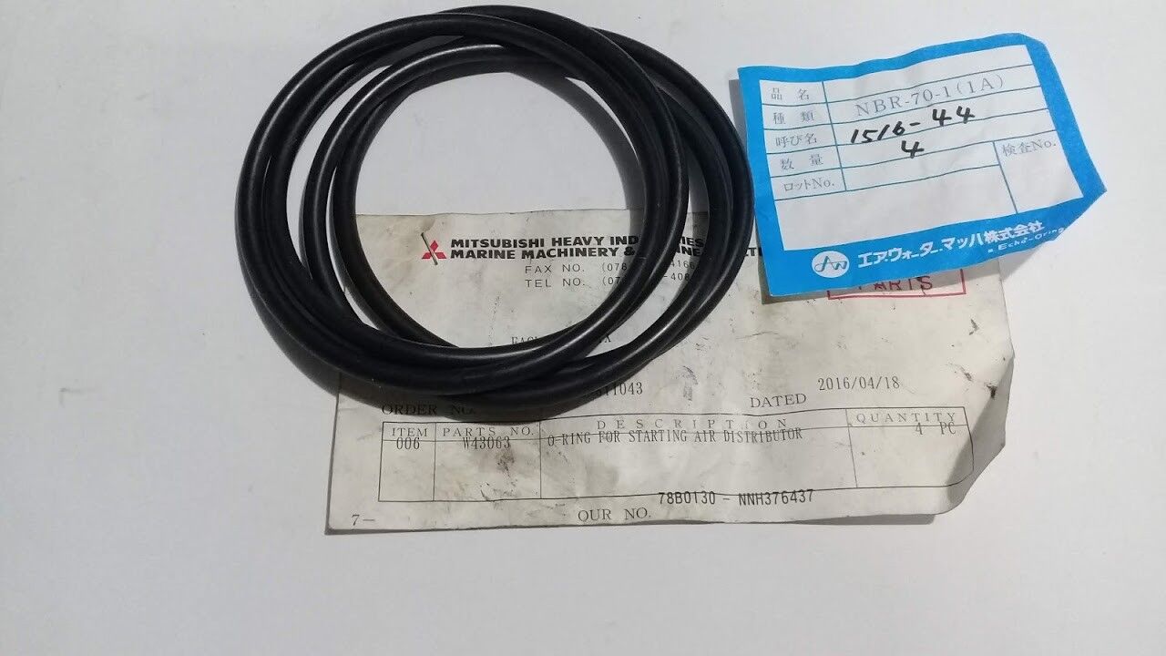 Mitsubishi Heavy Industries Ltd NBR-70-1 P/n W43063 O-Ring 4pcs For Starting Air