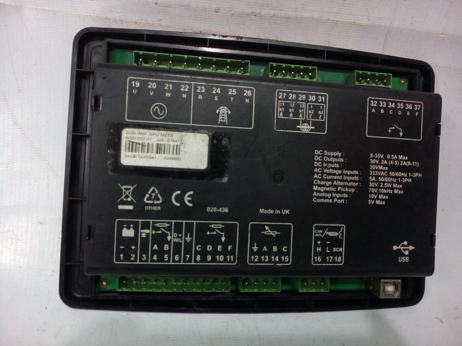 Mets M-DCM-317C Automatic Mains Failure Unit Deep Sea 6020 6020-002-A1 MDCM317C - Image 3