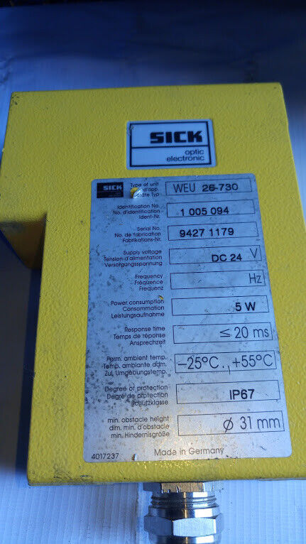 Sick AG WEU 26-730 Id nr 1 005 094 Dc24V Photoelectric Controller WEU26730 - Image 3