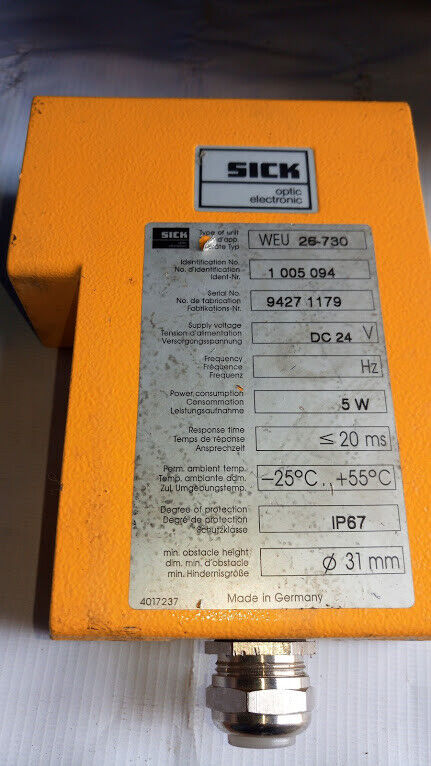 Sick AG WEU 26-730 Id nr 1 005 094 Dc24V Photoelectric Controller WEU26730 - Image 2
