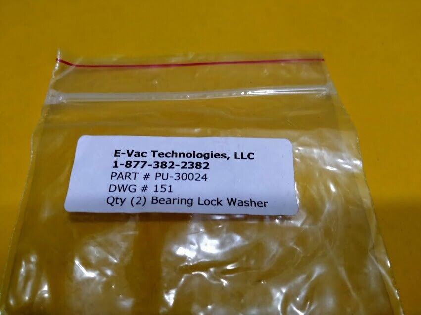 E-Vac Technologies, LLC Bearing lock washer PU-30024 New - Image 2