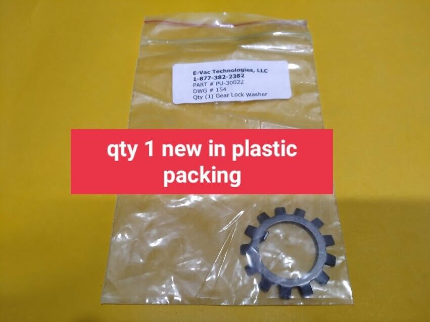 E-Vac Technologies, LLC gear lock washer PU-30022 New - Image 4