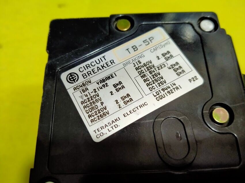 Terasaki Electric TB-5P Circuit breaker New marine store spare TB5P - Image 4