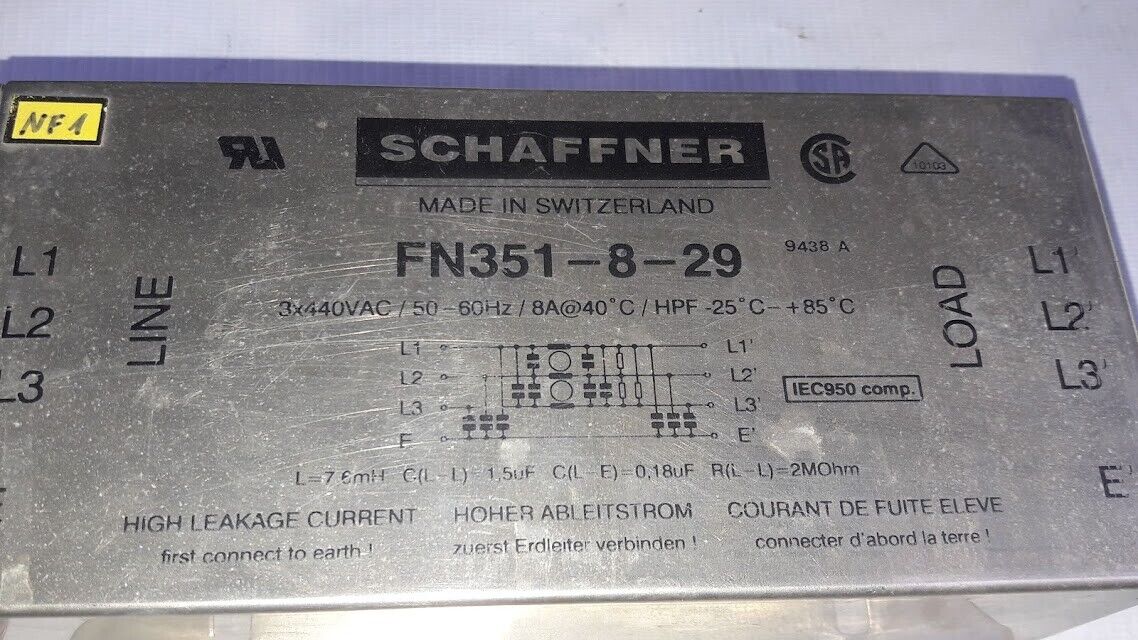 Sew Eurodrive SCHAFFNER FN351-8-29 Power Line Filter FN351829 Netzfilter 008-443 - Image 3